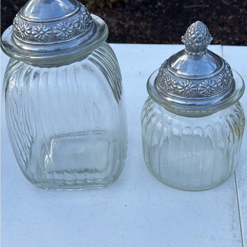 Artland Glass Canister Set with Silver Lids